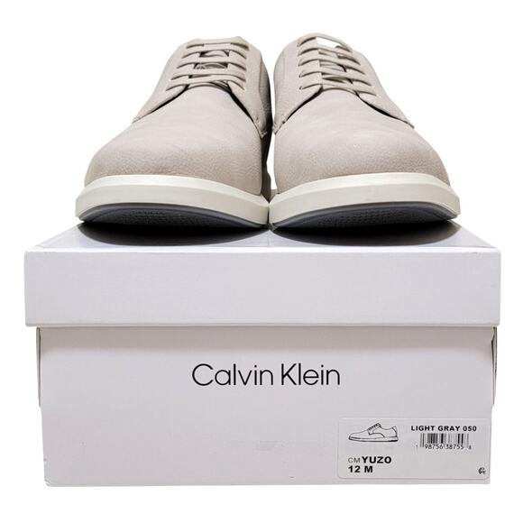 Calvin Klein Men Faux Leather Casual Derby Oxfords Yuzo Size US 12M Light Gray main image 5